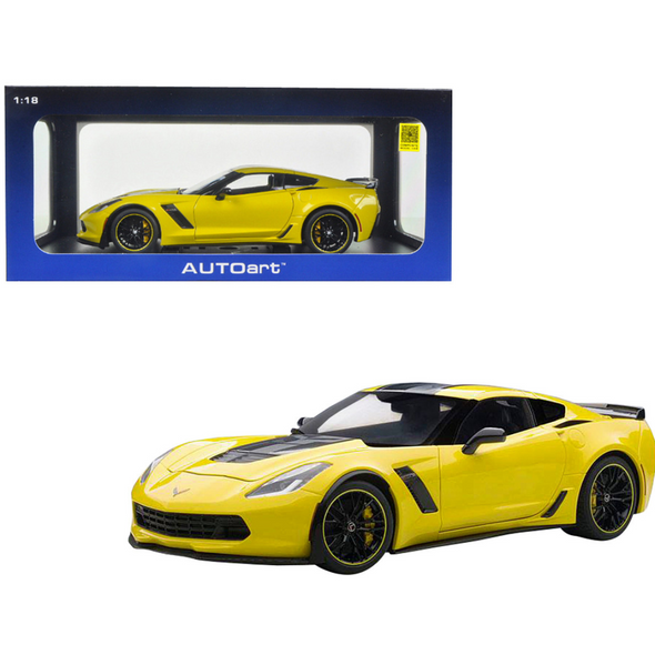 2016 Corvette C7 Z06 C7R Edition Racing Yellow 1/18 Model Car by Autoart