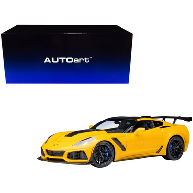 2019 Chevrolet Corvette ZR1 C7 Corvette Racing Yellow Tintcoat 1/18 Model Car by Autoart