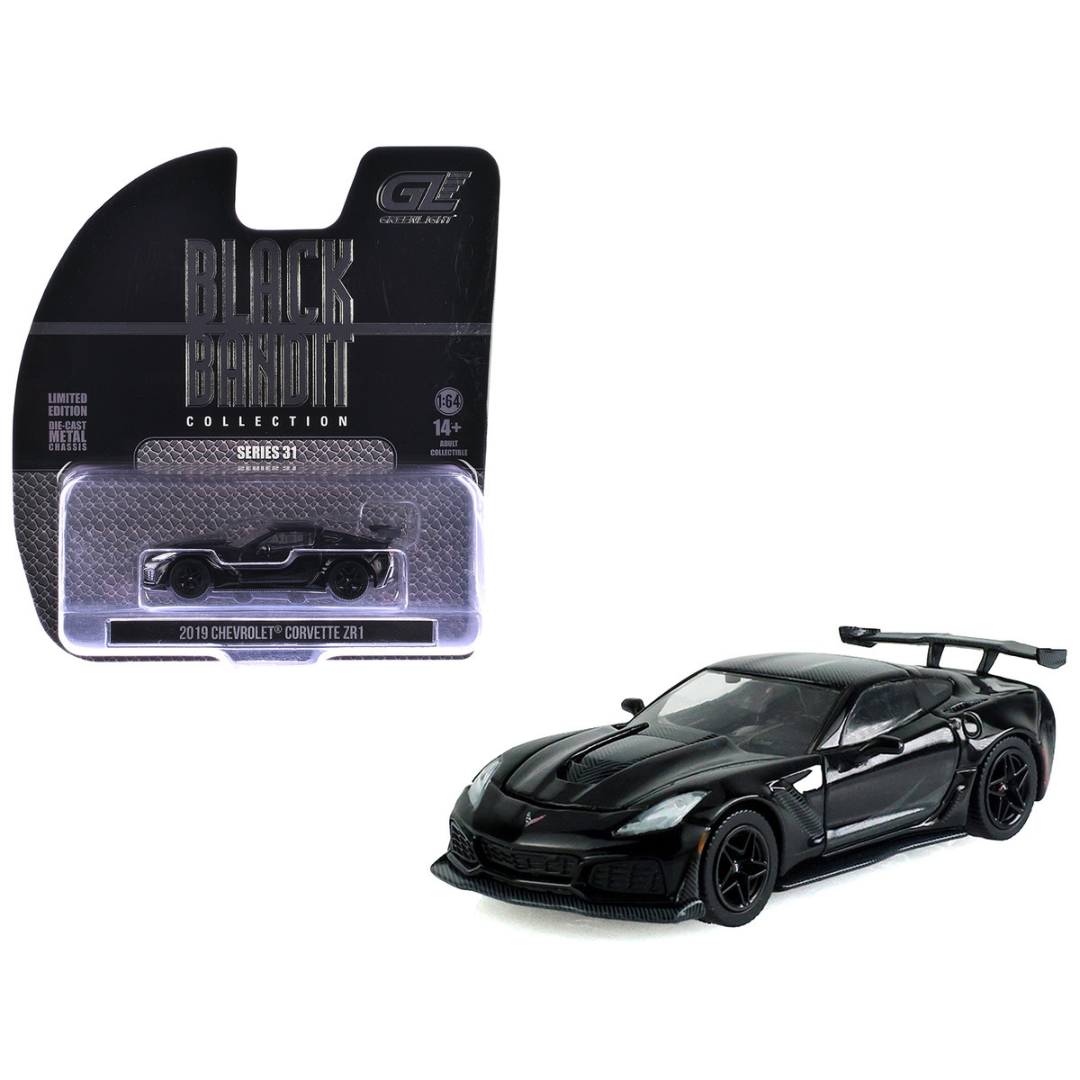 2019 Chevrolet Corvette ZR1 Black "Black Bandit" Series 31 1/64 Diecast Model Car