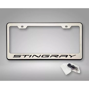 2020-2024 C8 Corvette - License Plate Frame Stingray Style Black | Stainless Steel
