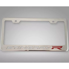 2020-2024 C8 Corvette - STINGRAY R Style License Plate Frame | Stainless Steel