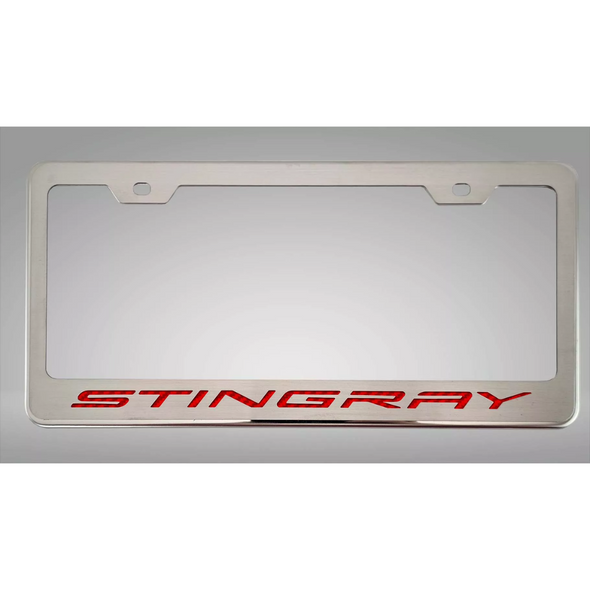2020-2024 C8 Corvette - STINGRAY Style License Plate Frame | Choose Color Inlay