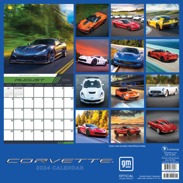 2024 Corvette 12 Month Wall Calendar Corvette Store Online