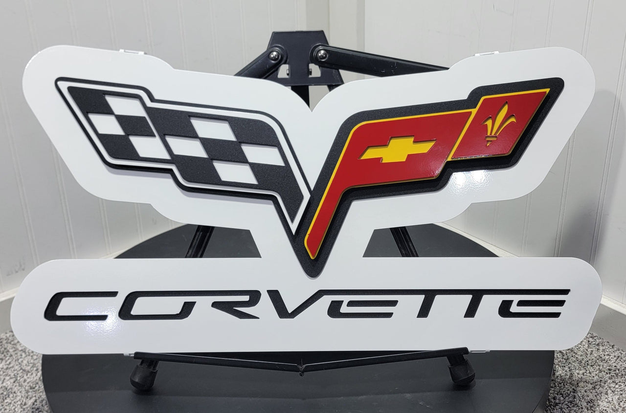 C6 Corvette 2005-2014 Logo Decorative 3D Metal Sign 24"