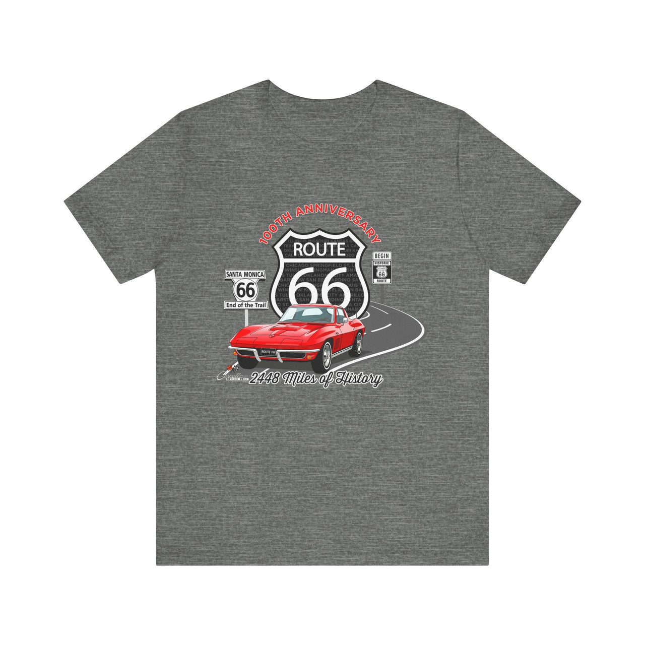 C2 Corvette Route 66 100th Anniversary Short Sleeve Tee