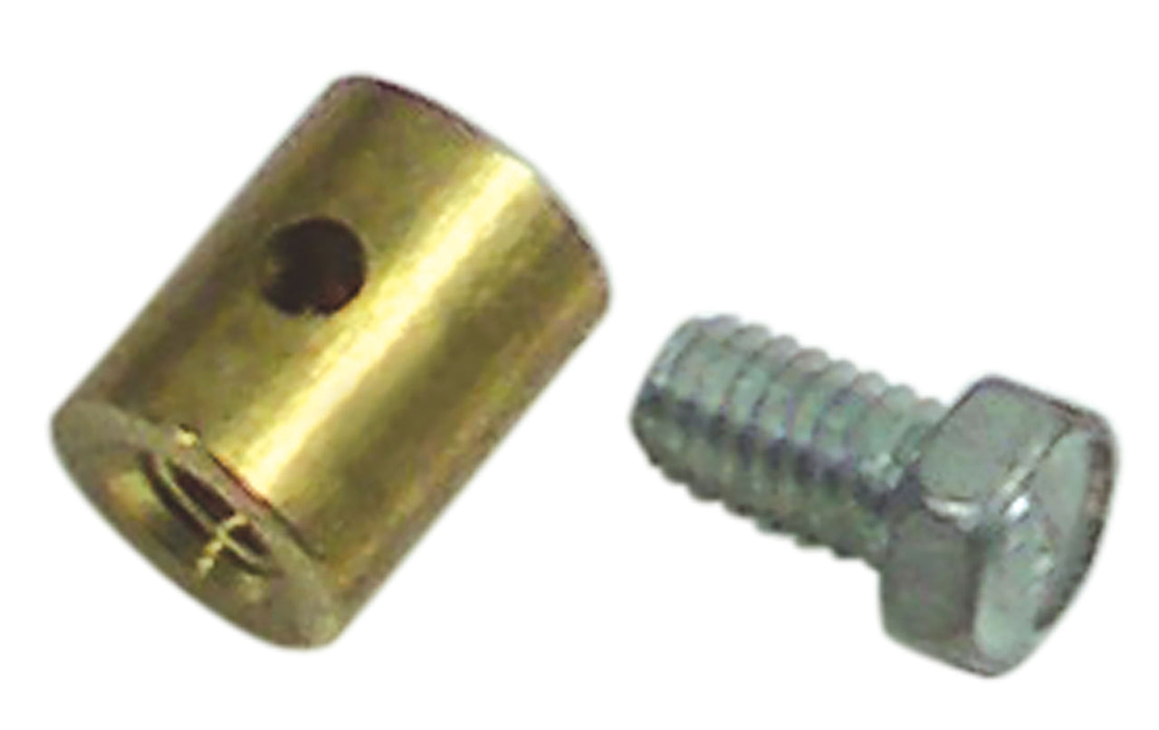 1963-1982 Corvette Hood Release And Deck Lid Cable Stop. Brass W/Screw - CA-28468-Corvette-Store-Online