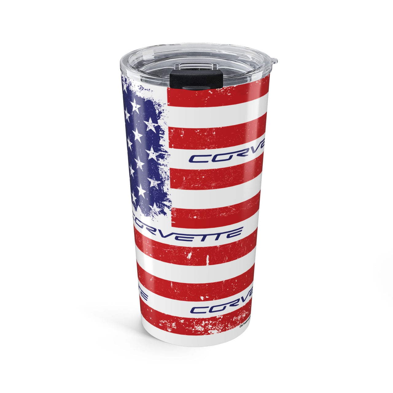C6 Corvette Distressed American Flag 20oz Patriotic Travel Tumbler, a Fan Favorite