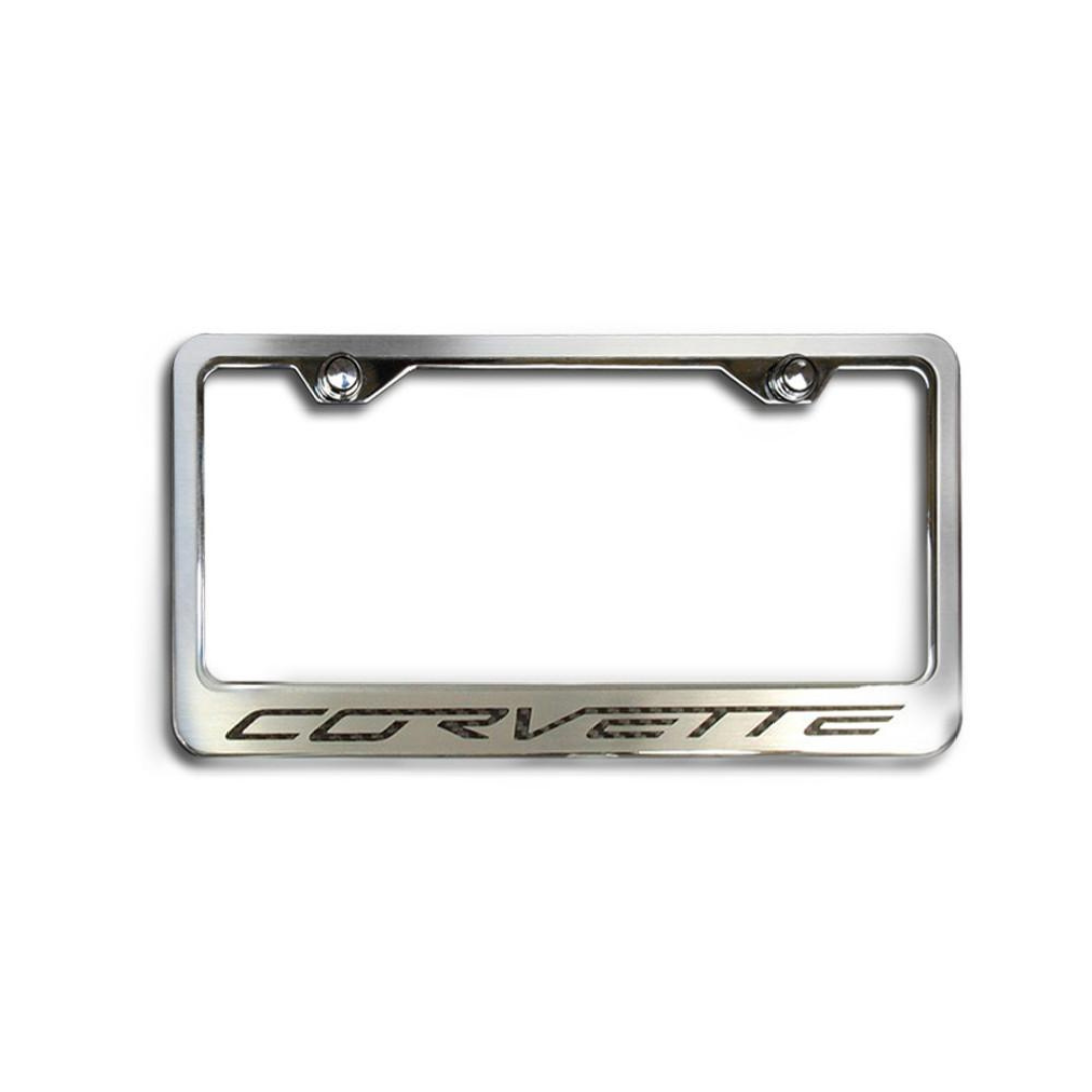 C6 Corvette License Plate Frame with "Corvette" Lettering