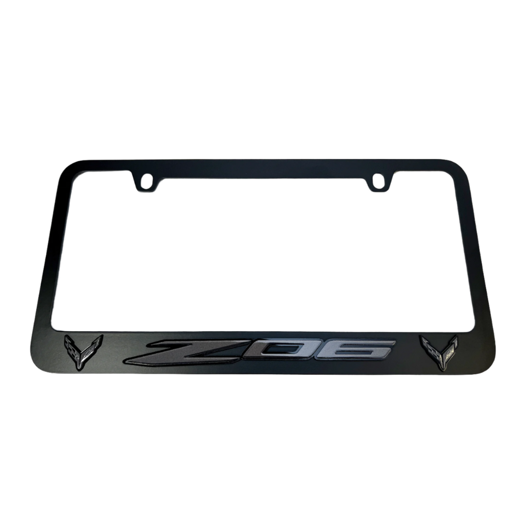 Chevrolet Corvette C8 Z06 Midnight Black License Plate Frame