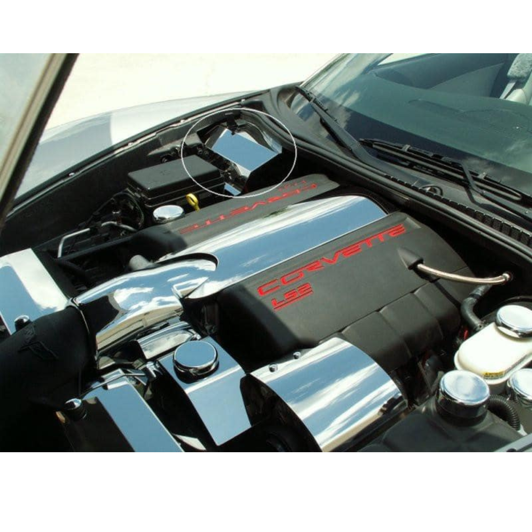 C6 Corvette Battery Cover - 2005-2007 Polished Stainless Steel