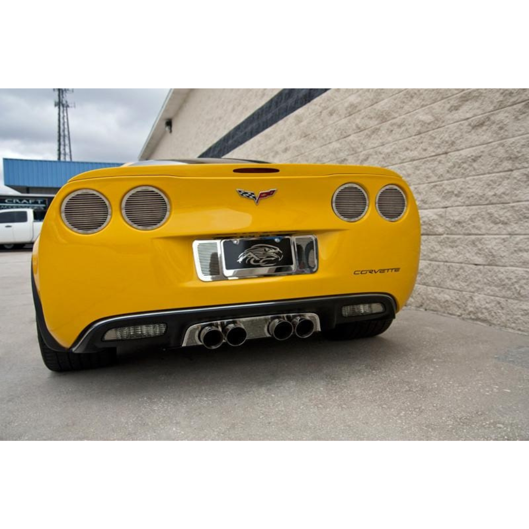 C6 Corvette Exhaust Filler Panel Billet Style - Polished Stainless Steel