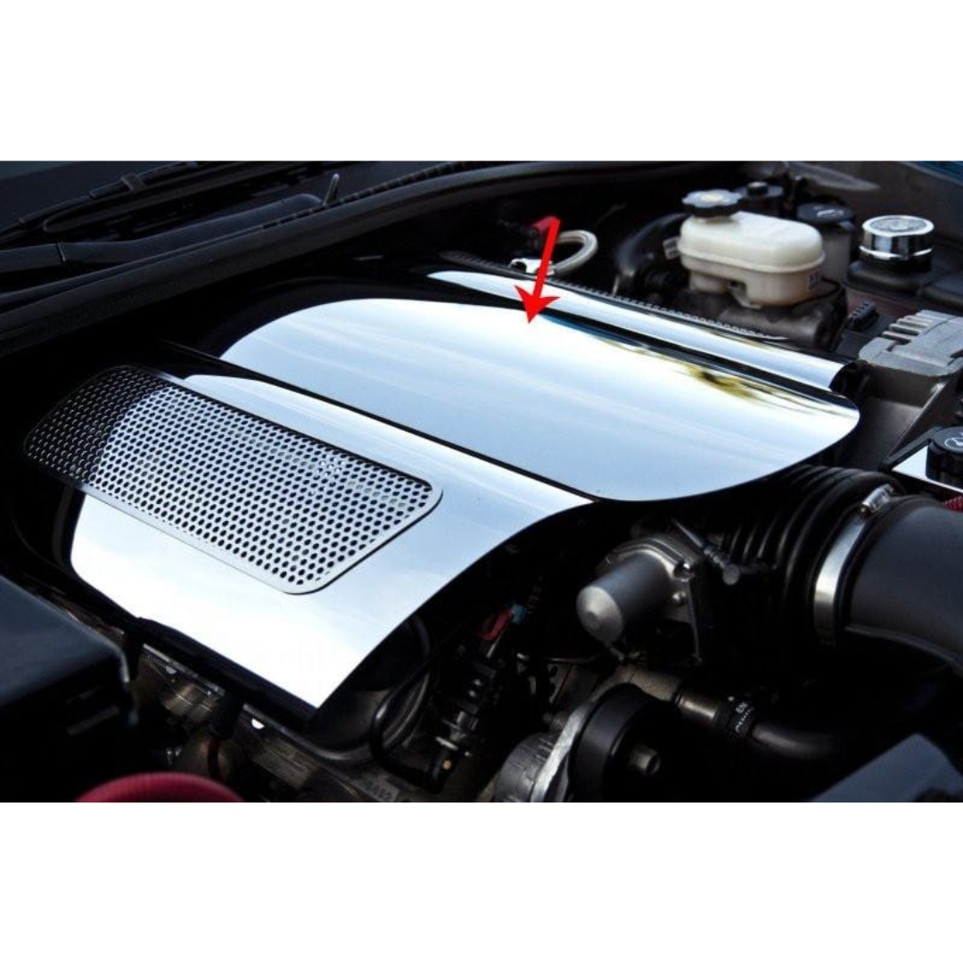 C6 Corvette Z06 LS7 Plenum Cover - Low Profile Polished Stainless Steel