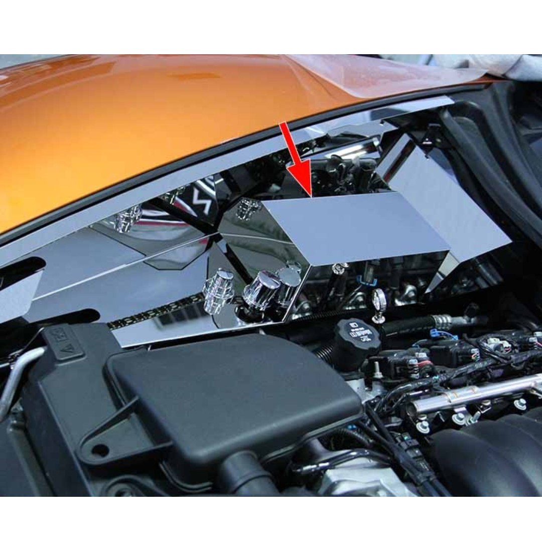 C6 Corvette Fuse Box Cover - 2005-2013 Polished Stainless Steel