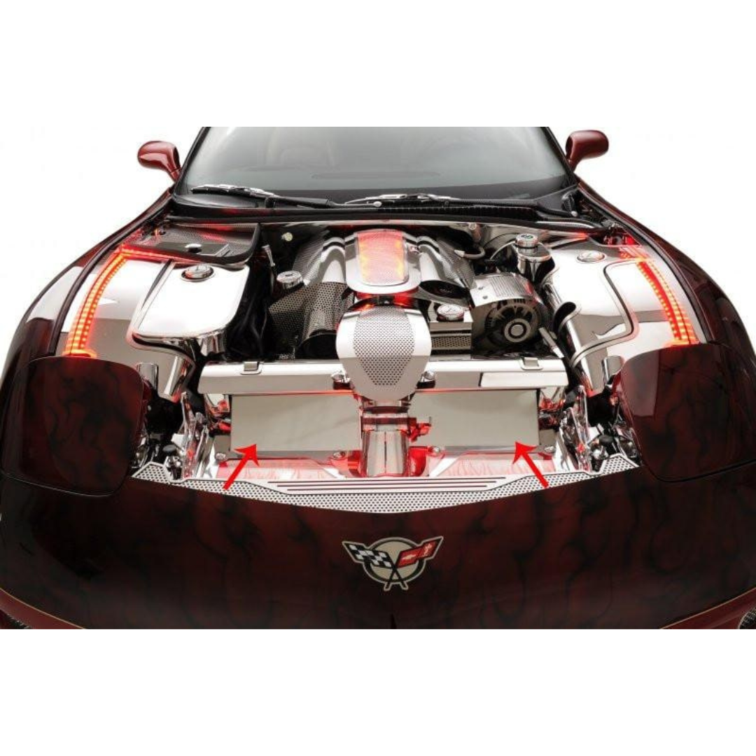 C5 Corvette Radiator Air Tunnel Cover - Polished Stainless Steel