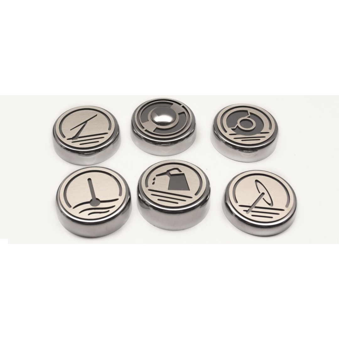 C5 Corvette Executive Series Fluid Cap Cover | Manual | 6Pc Stainless Steel Set