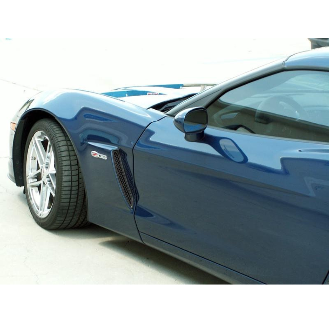 C6 Corvette Z06 Front Side Vent Grills - 2Pc "Blakk Stealth"