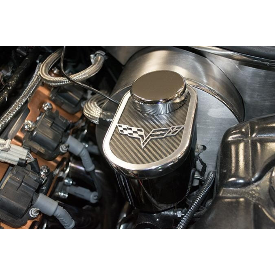 C6 Corvette Master Cylinder Cover Crossed Flags Emblem