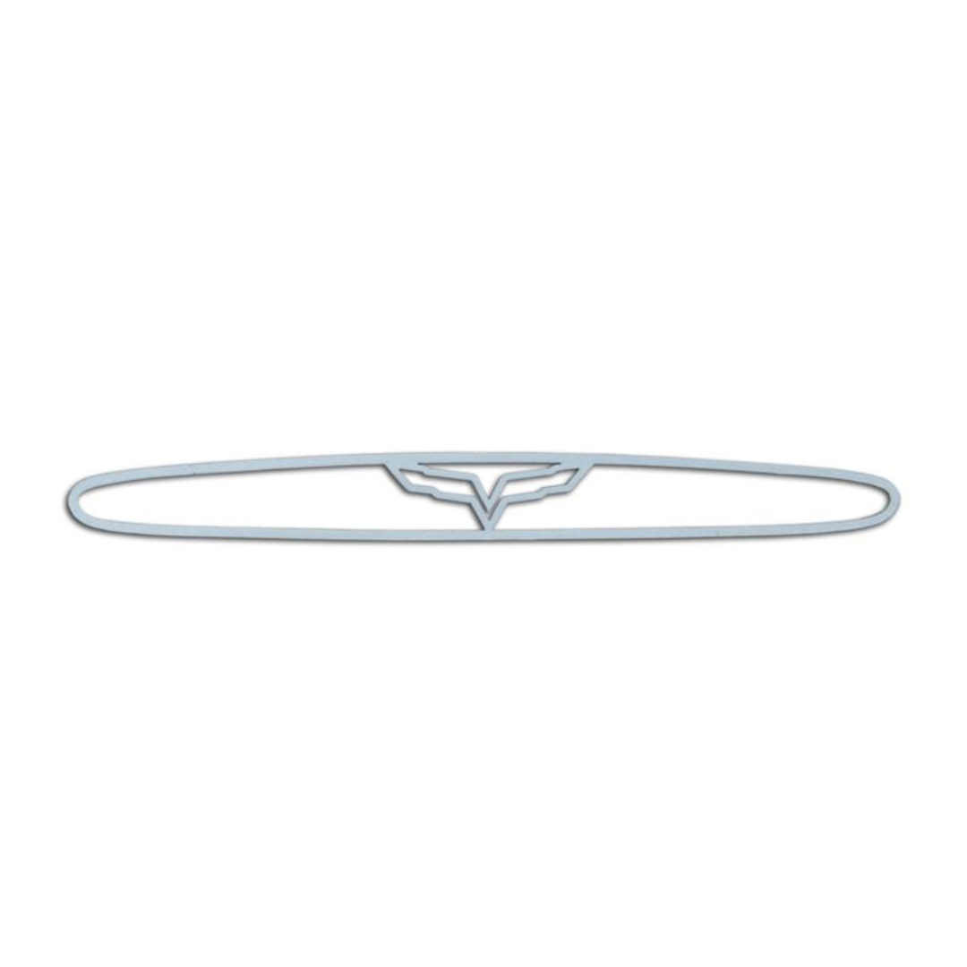 C6 Corvette 5th Brake Light Trim Crossed Flags Style | Polished Stainless Steel