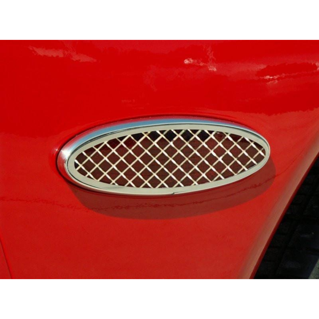 C5 Corvette Rear Side Marker Trim | 2pc Laser Mesh Polished Stainless Steel