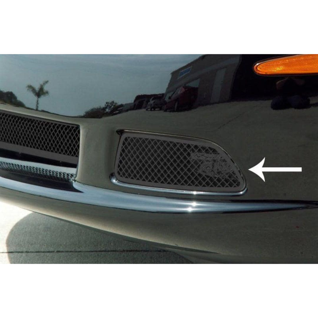 C6 Corvette Front Driving Light Grill "Blakk Stealth" Laser Mesh