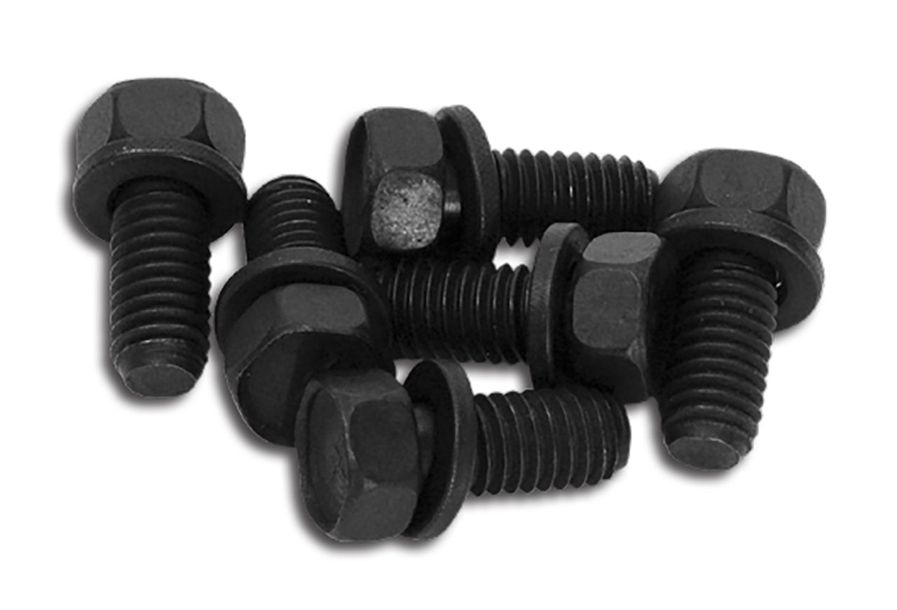 6pc-Engine-Mount-Bolt-Set---Black-Phosphate-W/"E"-Headmark-&-Integral-Washer-30894-Corvette-Store-Online