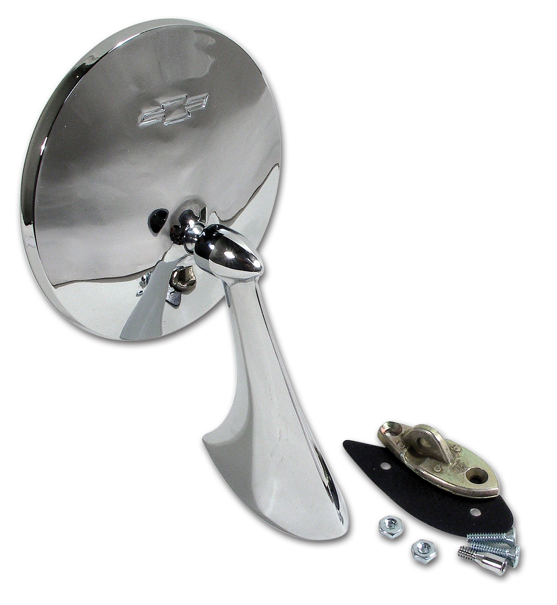 1963-1967 Corvette Outside Mirror RH W/Bowtie W/Mount Kit-33249-Corvette-Store-Online