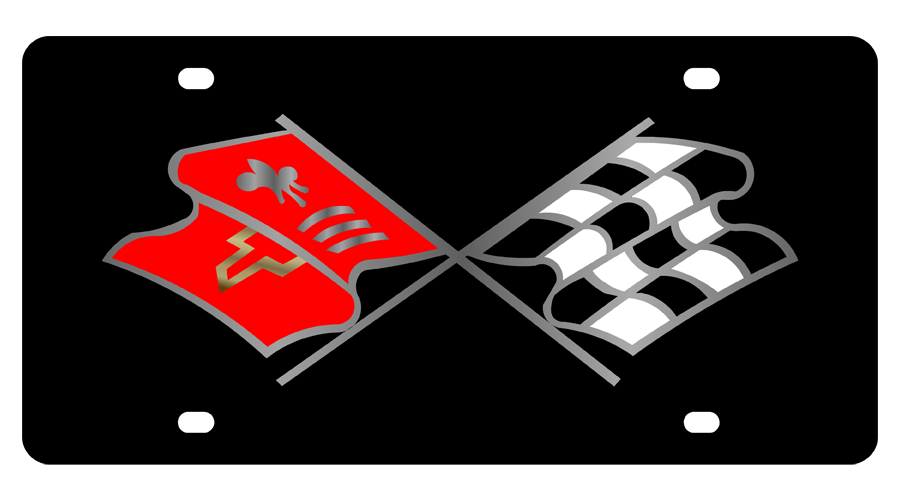 Chevrolet Corvette C2 Retro Carbon Steel License Plate