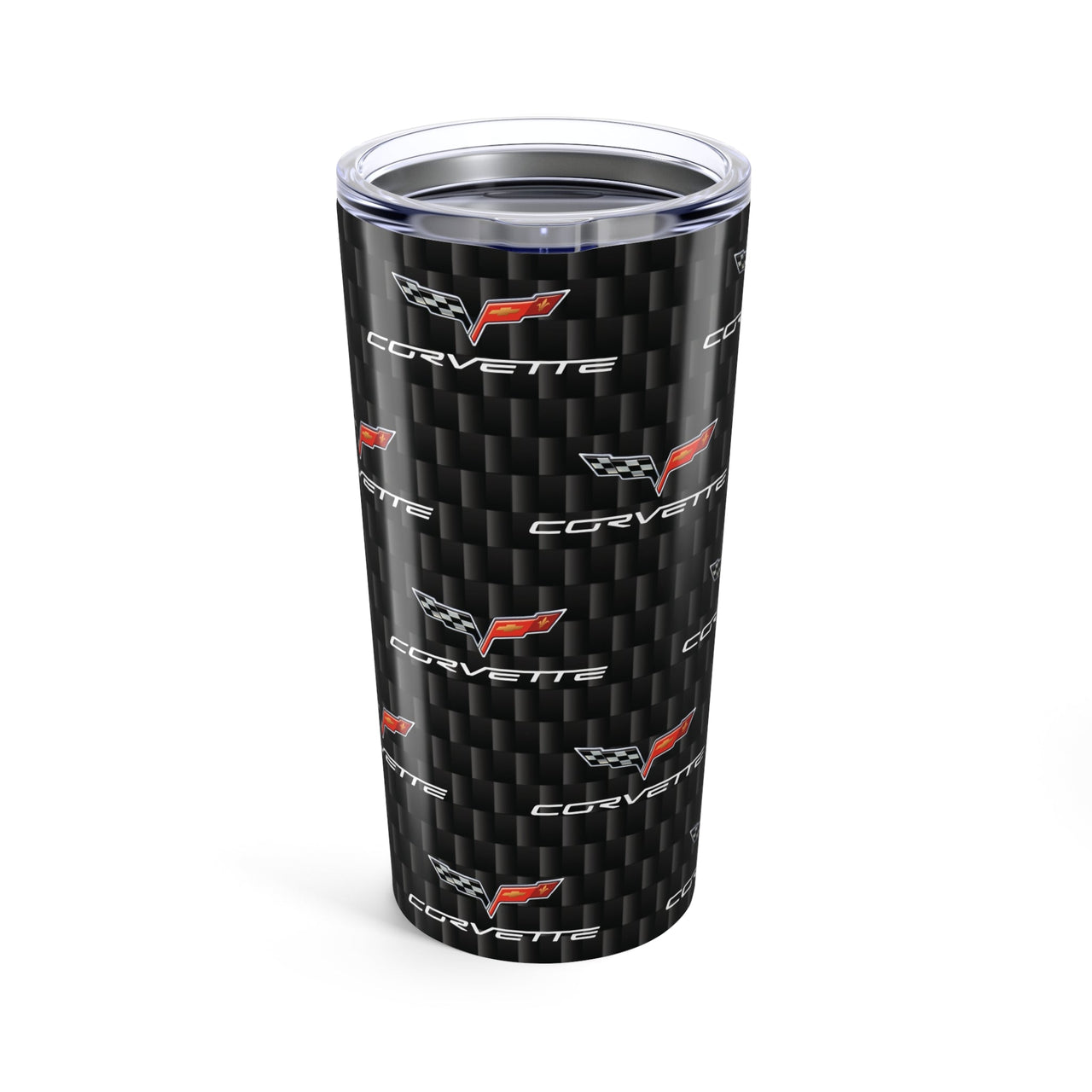 Corvette C6 Logo Repeat Pattern Carbon Tumbler 20oz