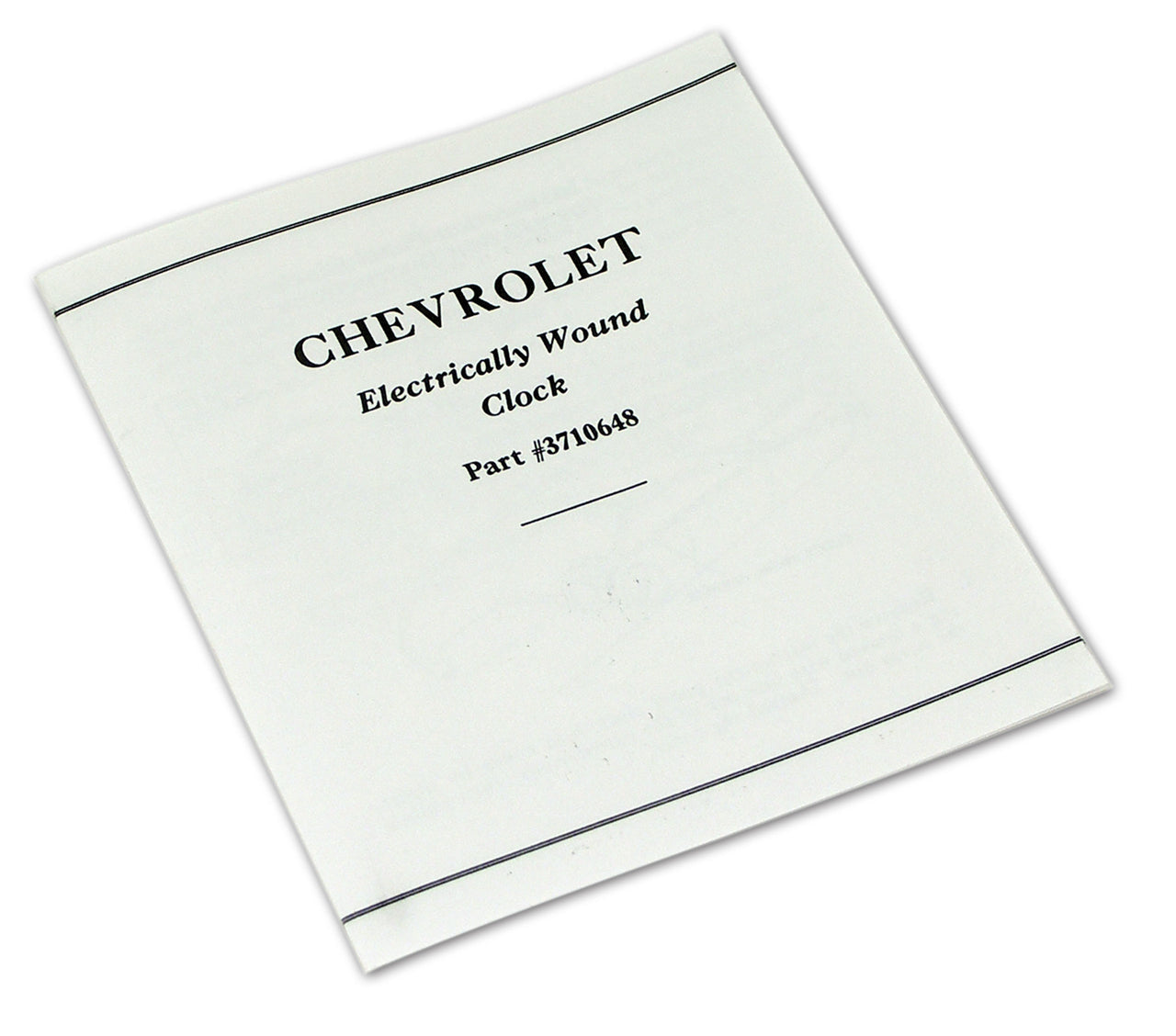 1958-1962 Corvette Card Clock Instructions-35385-Corvette-Store-Online