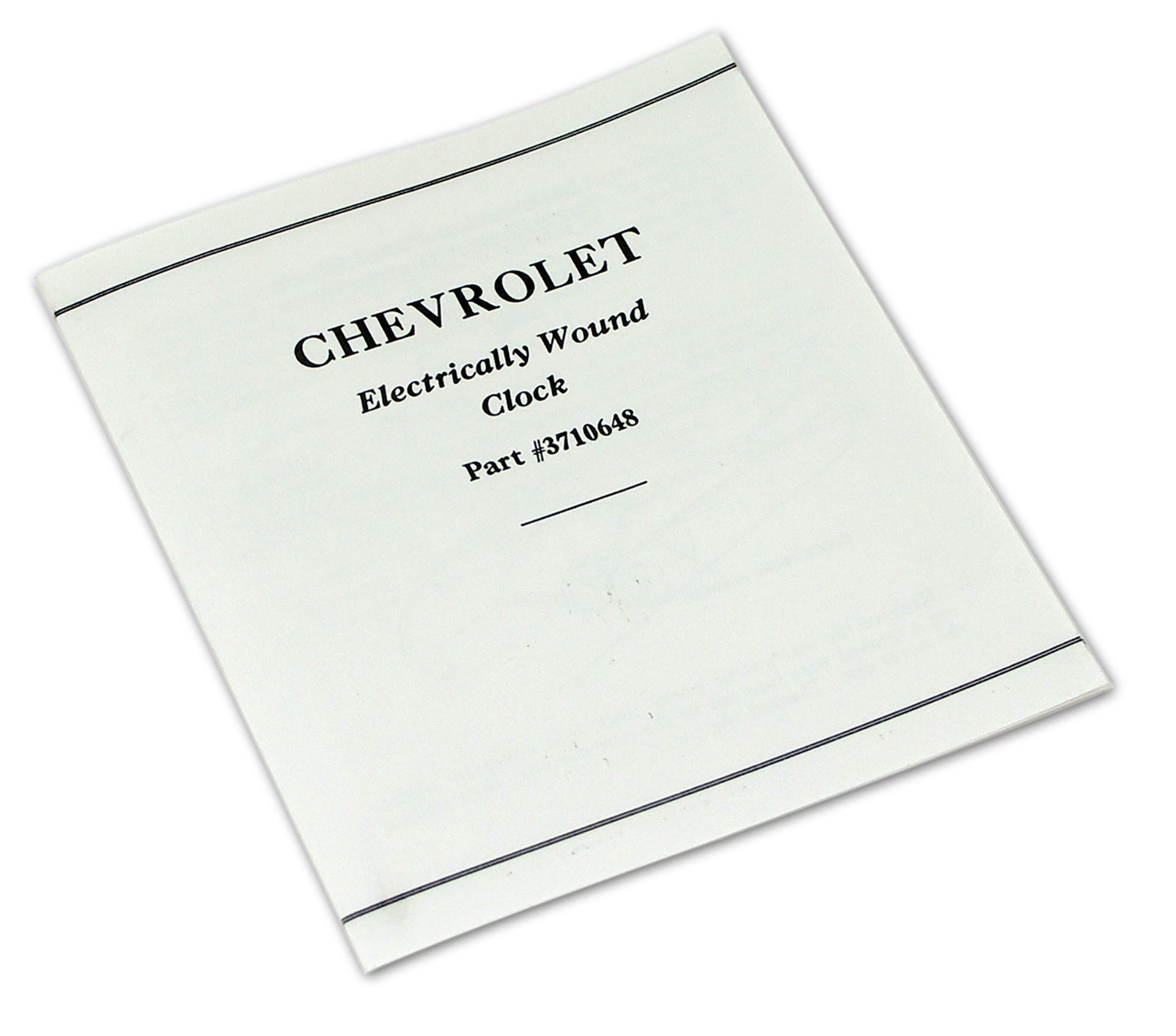 1958-1962 Corvette Card Clock Instructions-35385-Corvette-Store-Online