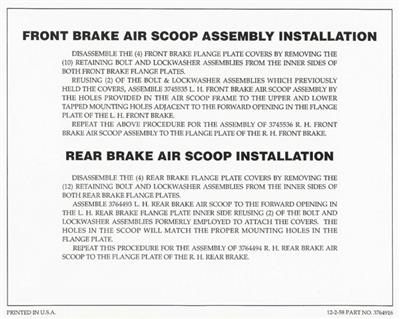 1958-1962 Corvette Decal Heavy Duty Brakes Instruction-35389-Corvette-Store-Online