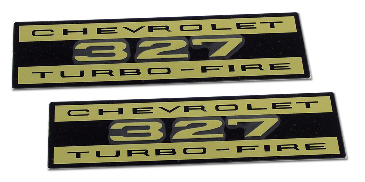 1962-1963 Corvette Decals Valve Cover Chevrolet 327 Turbo Fire Metal-35395-Corvette-Store-Online