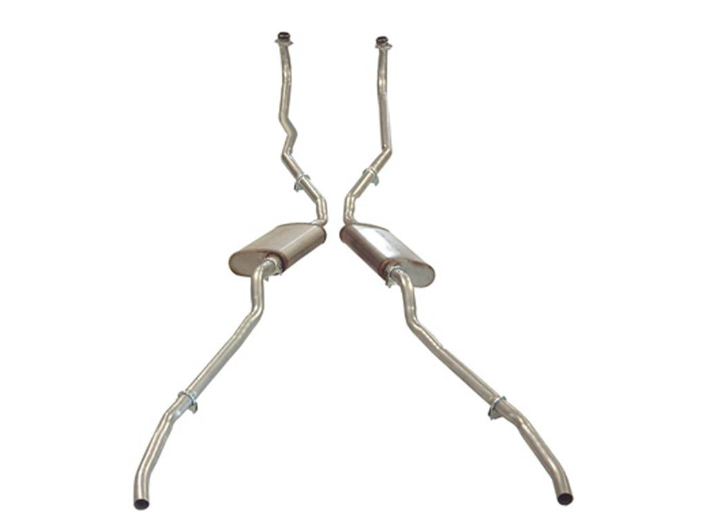 1956-1958 Corvette Exhaust System - Low Horsepower 1X4 Oval Mufflers-35491-Corvette-Store-Online