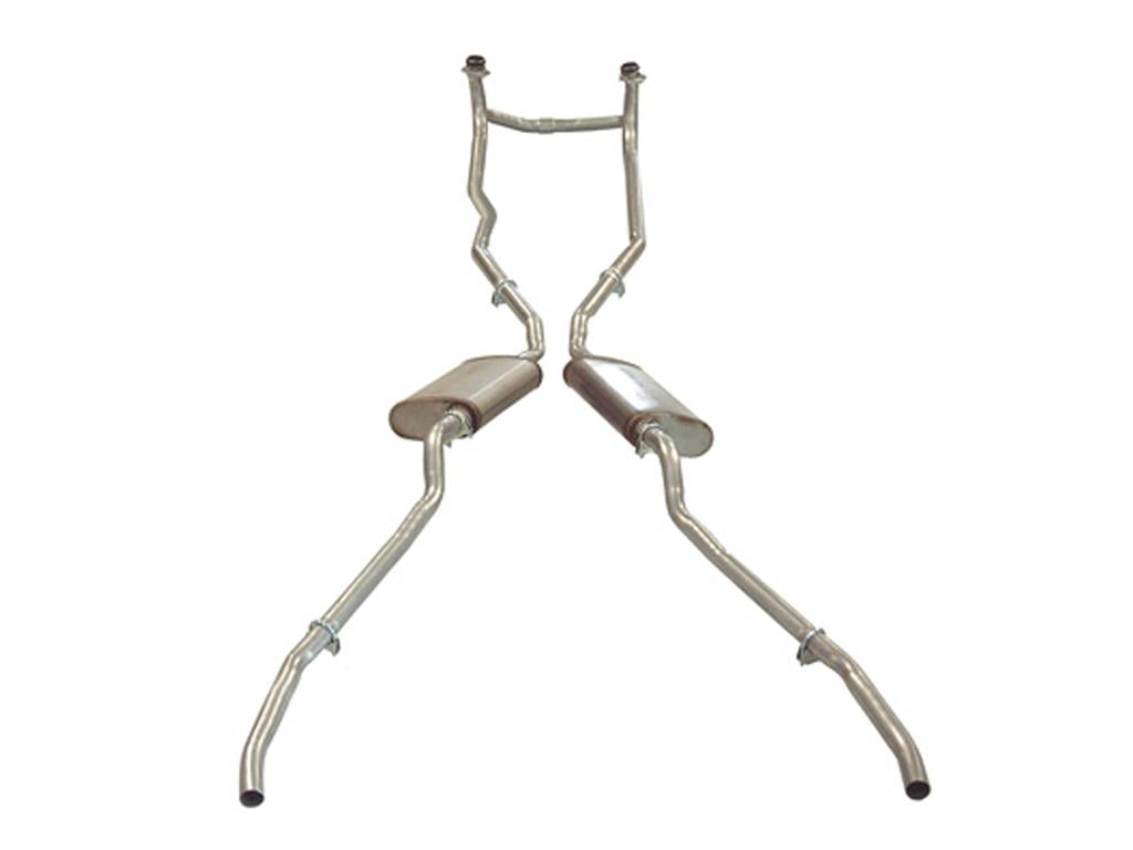 1956-1958 Corvette Exhaust System - High Horsepower W/Crossover Oval Mufflers-35492-Corvette-Store-Online