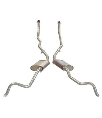 1961-1962 Corvette Exhaust System - Low Horsepower 1X4 - 2 Inch - Oval Mufflers-35495-Corvette-Store-Online