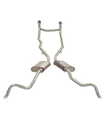 1962-1962 Corvette Exhaust System - High Horsepower W/Crossover-25" Col/Oval Mufflers-35497-Corvette-Store-Online