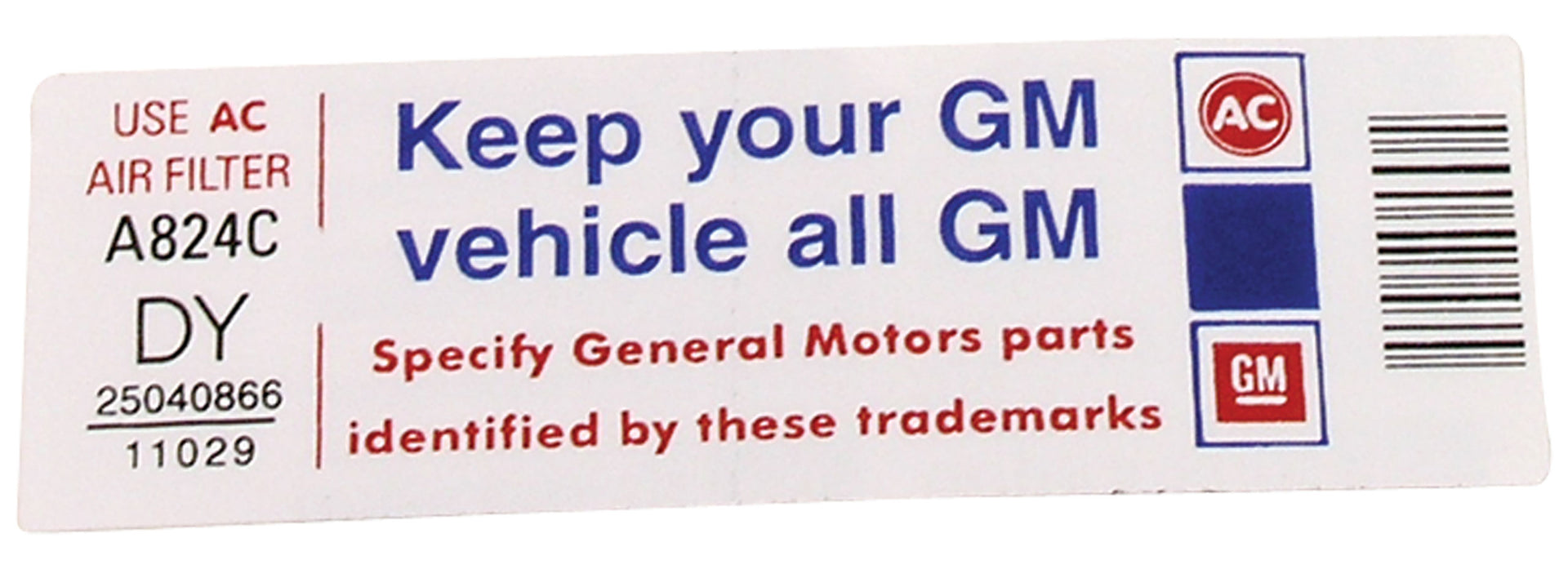1982-1982 Corvette Decal Air Cleaner Keep Your GM Car All GM-36384-Corvette-Store-Online