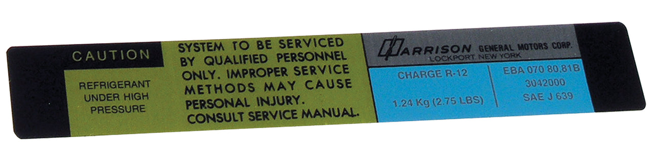 1982-1982 Corvette Decal Air Conditioning Foil Plate-36389-Corvette-Store-Online