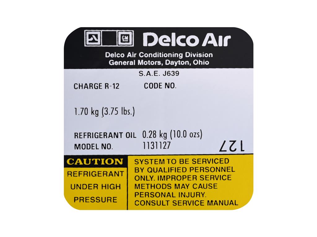 1979-1979 Corvette Decal Air Conditioning Compressor Delco-36399-Corvette-Store-Online