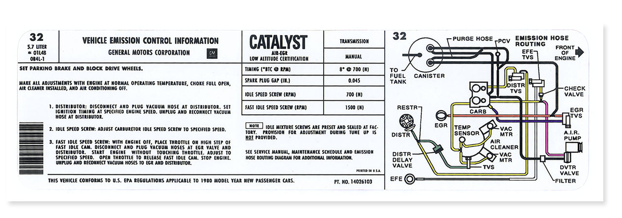 1980-1980 Corvette Decal Emission 350 L48 Manual-36436-Corvette-Store-Online