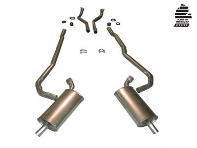 1969-1969 Corvette Exhaust System - 427 4 Spd 25 To 2 Inch W/Separate Secondary Pipe & Mufflers-36559-Corvette-Store-Online
