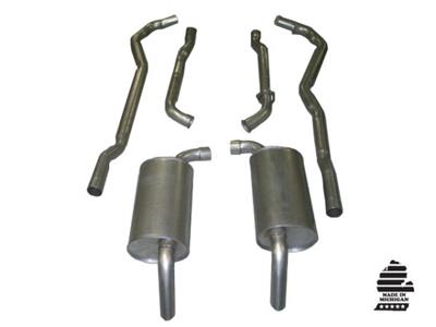 1974-1974 Corvette Exhaust System - 454 4-Speed 25 Inch W/Round Mufflers-36565-Corvette-Store-Online