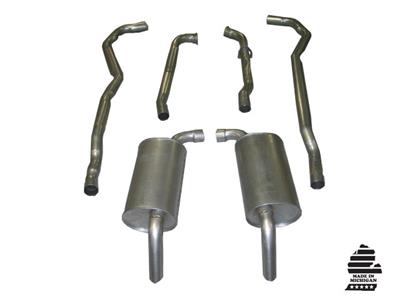 1974-1974 Corvette Exhaust System - 454 Automatic 25 Inch W/Round Mufflers-36566-Corvette-Store-Online