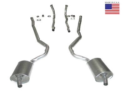 1968-1972 Corvette Exhaust System - 327/350 4 Spd 2-25 Inch-Welded Pipe & Mufflers-36585-Corvette-Store-Online