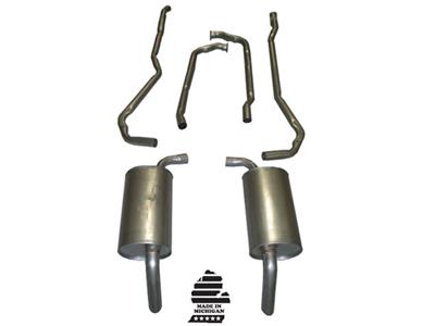 1974-1974 Corvette Exhaust System - 350 Automatic 2 Inch - Round Mufflers-36596-Corvette-Store-Online