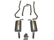 1974-1974 Corvette Exhaust System - 350 Automatic 2 Inch - Round Mufflers-36596-Corvette-Store-Online