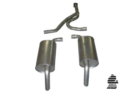 1976-1977 Corvette Exhaust System - Converter Back - Round Mufflers-36621-Corvette-Store-Online