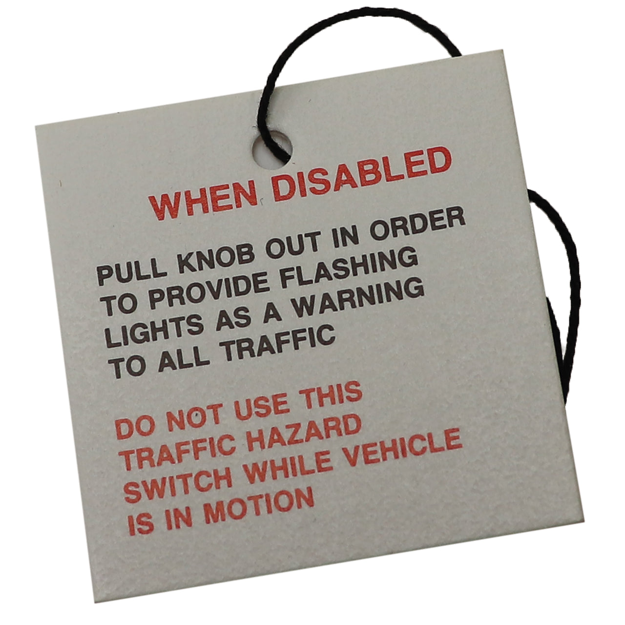 1965-1966 Corvette Tag. Hazard Warning Switch - CA-37048-Corvette-Store-Online