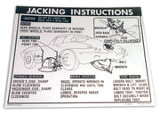 1963-1966 Corvette Decal Jacking Instructions W/36 Gallon Tank & Knock-Off Wheels-37052-Corvette-Store-Online