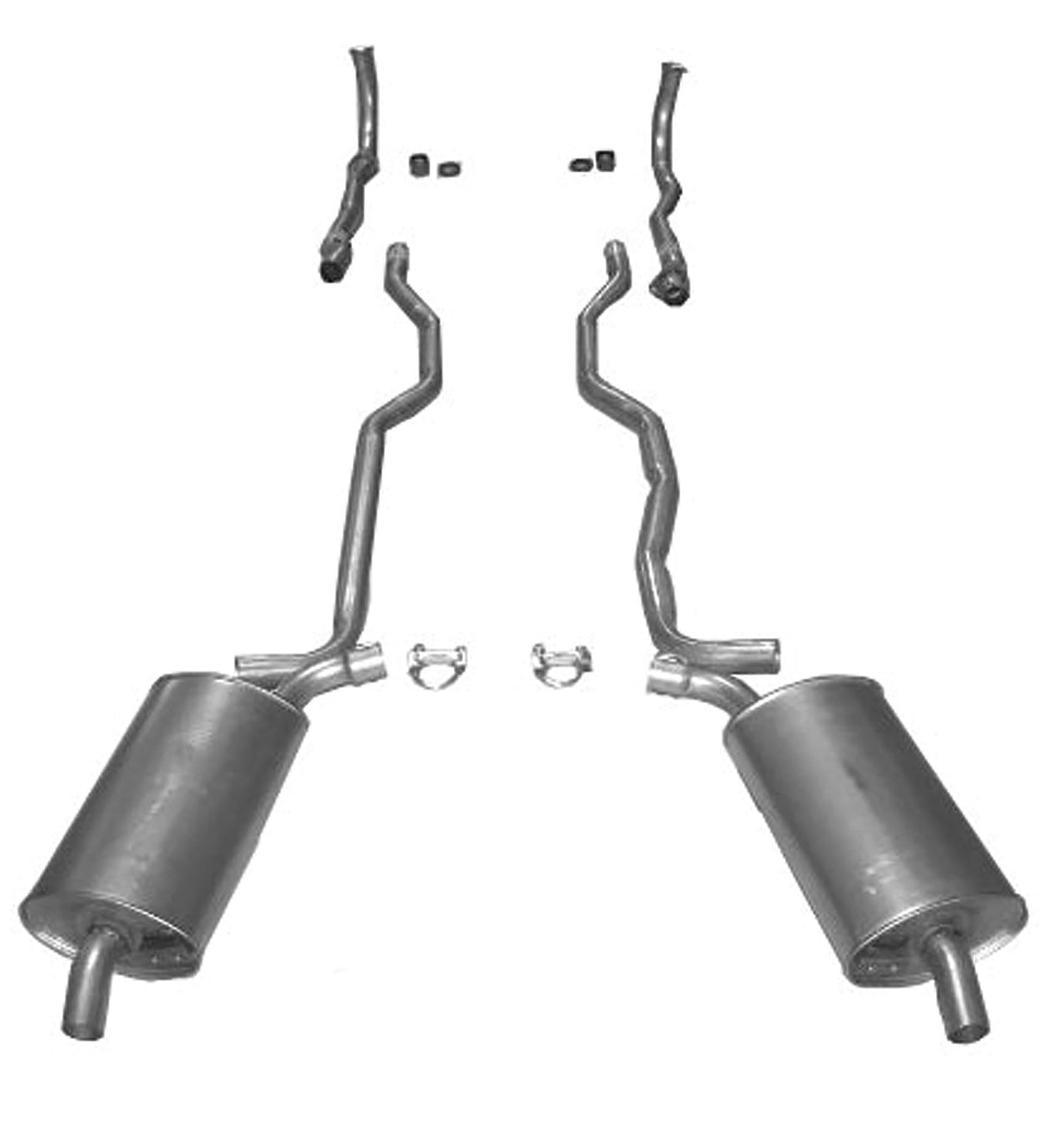 1963-1963 Corvette Exhaust System - 2 Inch - Low HP or Auto W/Separate Secondary Pipe & Muffler-37181-Corvette-Store-Online